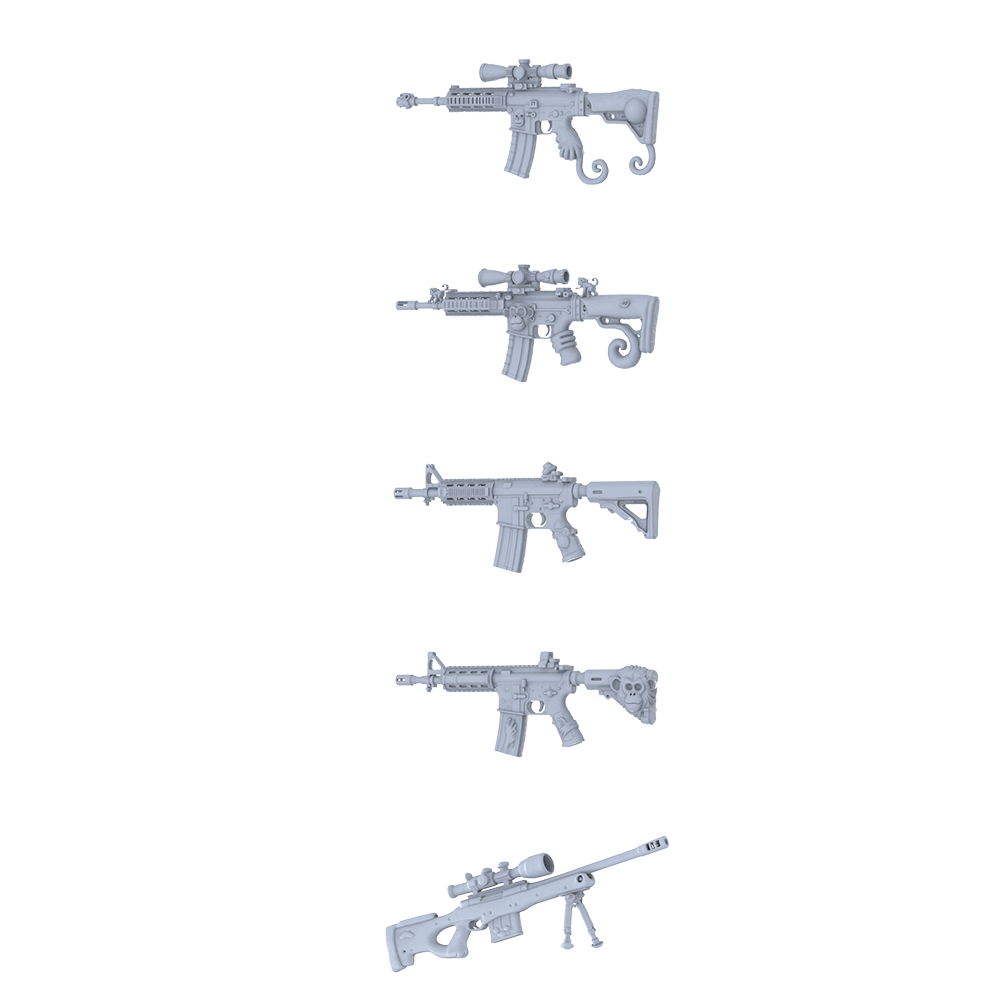 MRY-SFW LYGS293 Minimal Tactical Series - 5-Piece Practical Assault Rifle Set Modified with Minimal Line Elements