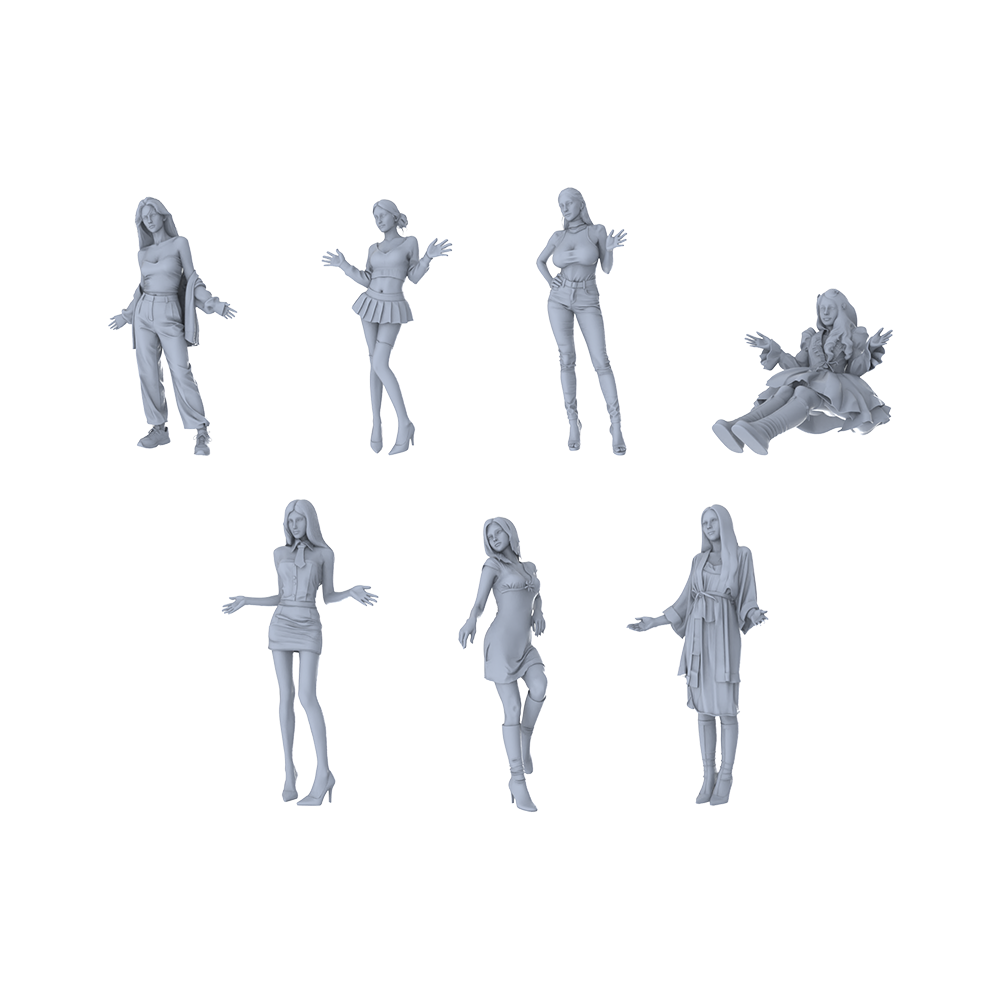 MRY-SFW LYGR179 Beauty 7Female Warrior Chess Resin White Model War Game Miniature Soldier Scene Character Figure Hand Painted