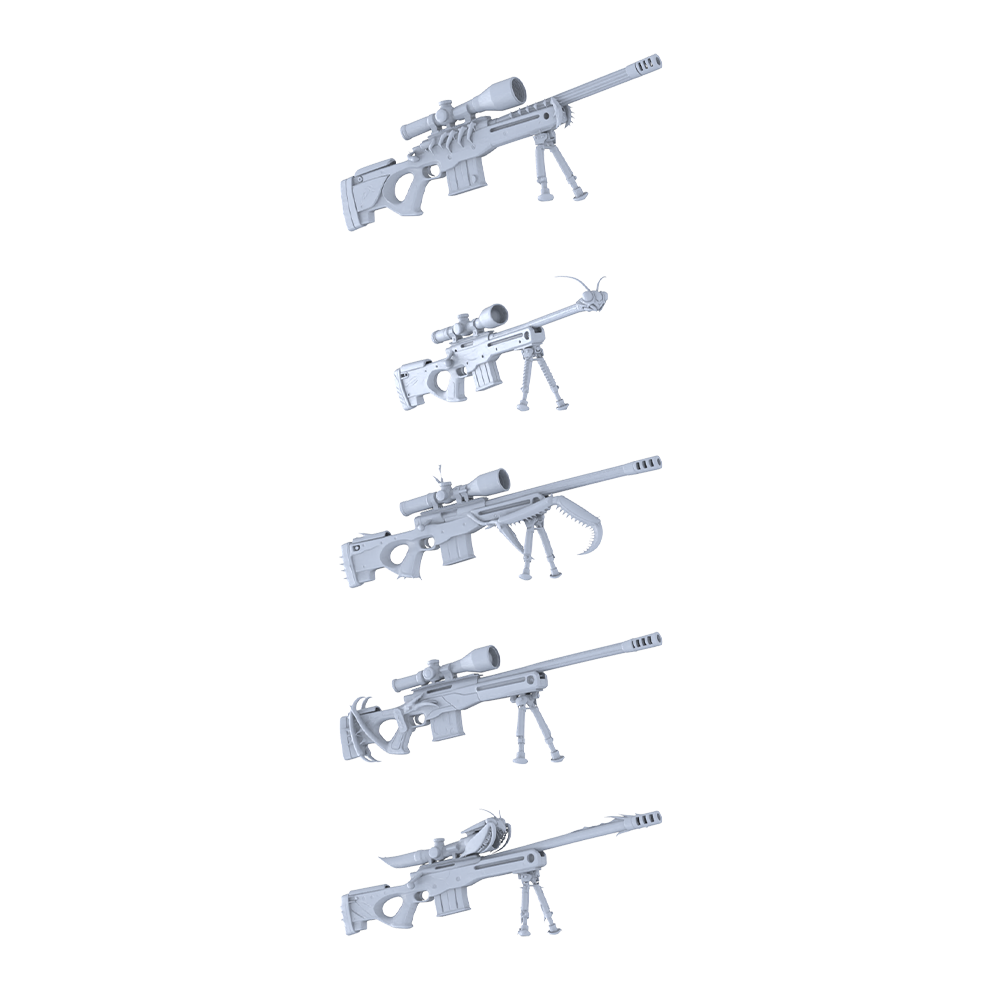 MRY-SFW LYGS343 Alien Bug Totem Series - 5-Piece Custom Sniper Rifle Set Modified with Full Bionic/Bug Limb Elements