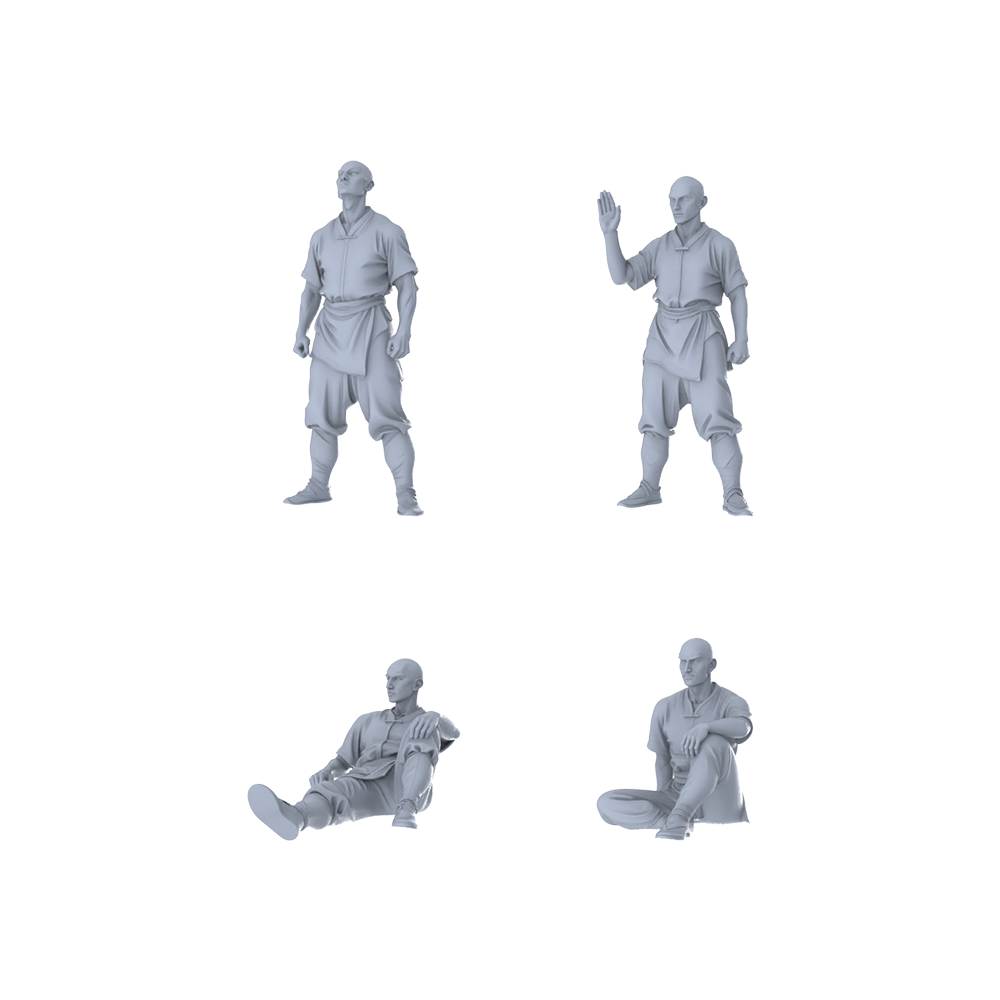 MRY-SFW LYGR236 Ancient Shaolin Warrior Monks four-Man Group Daily Routine 3