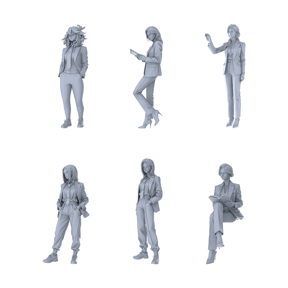 MRY-SFW LYGR168 All women in suits library scene wargame model resin blank wargame miniature figure scene character figure hand painted