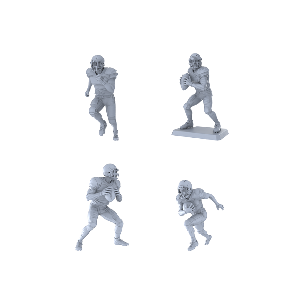 Yao's Studio LYTR302 Unpainted Football Player Miniatures 4-Pack | For Diorama, Wargaming & Painting Projects Miniatures Diorama Resin Figures