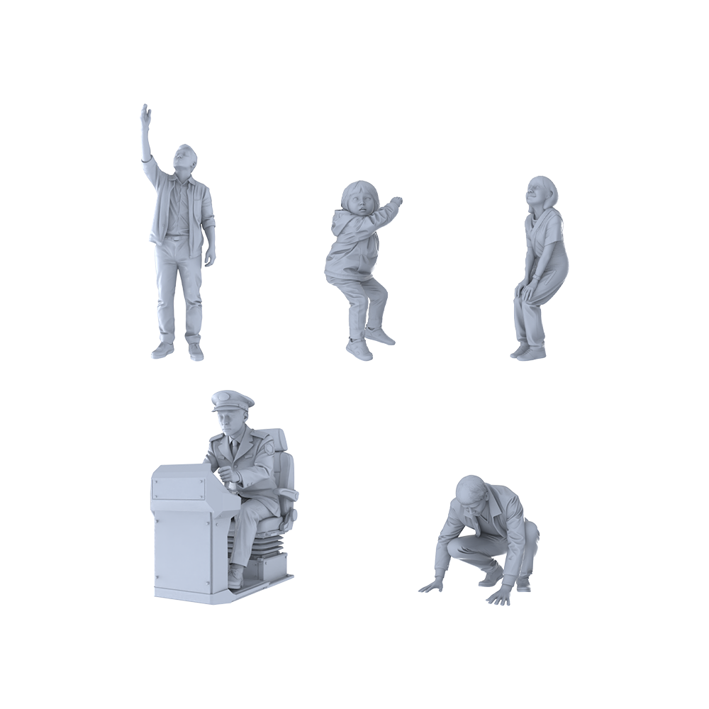MRY-SFW LYTR427 Amusement Park Moments Quintet 5-Figure Set, Park Interaction, DIY Paintingation Miniature Car Diorama Figures Scene Props Accessories Resin