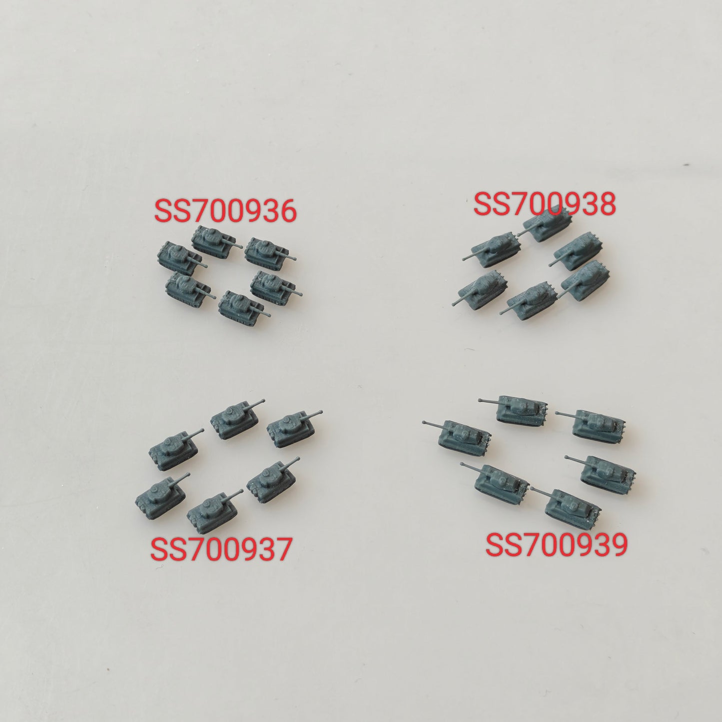 MRY-SFW SSZH001 1/700 Steel Titans: Complete German Tiger & King Tiger Heavy Tank Collection (4 Models) Tiger I Ausf.E + King Tiger Henschel & Porsche Turrets Resin Model Kit Unassembled Unpainted