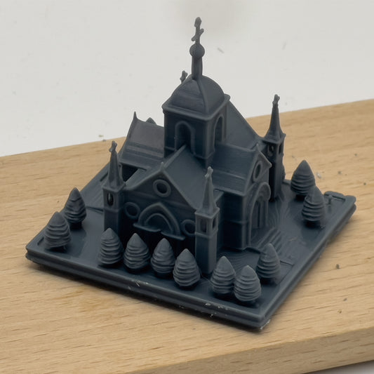 RHMG-192(193) 1/S 1/L Miniature Factory Building Military Car Railroad Track Accessory Props Diorama Scenery Model Ornament Church3