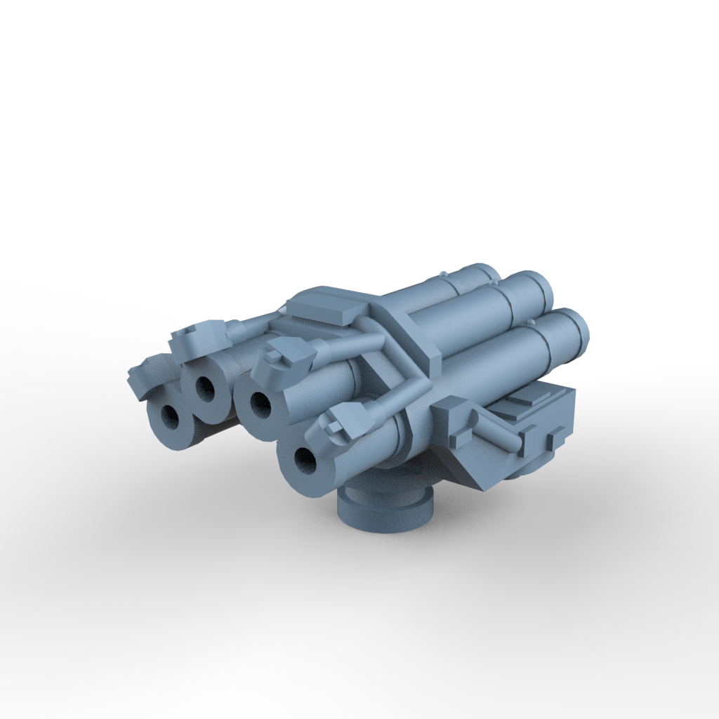 Yao's Studio LYCG398 Model Upgrade Parts Germany Quadruple-Mounted 375mm Antisubmarine Rocket Launcher