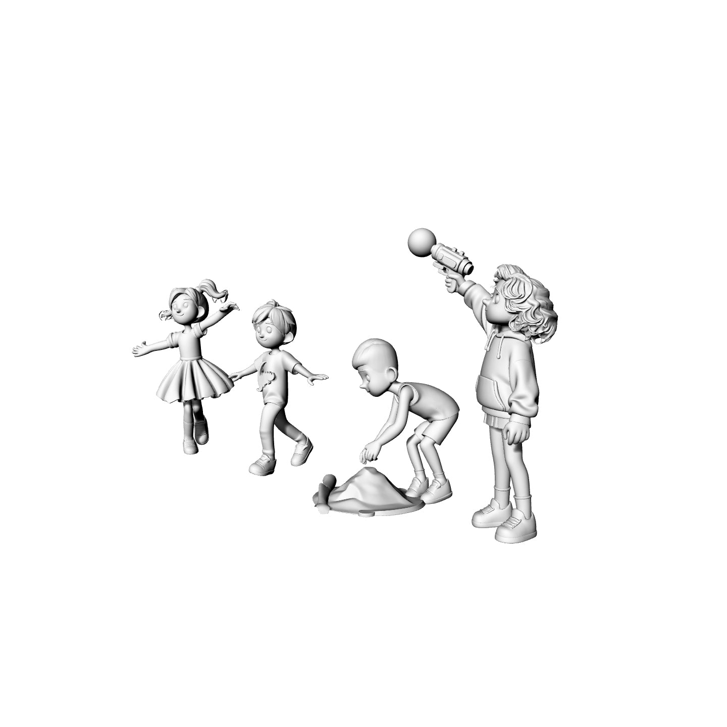 Yao's Studio LYTR077 Cute Playground Kids 3D Print Model Set | DIY Figurines for Desk Decor & Gifts 1set