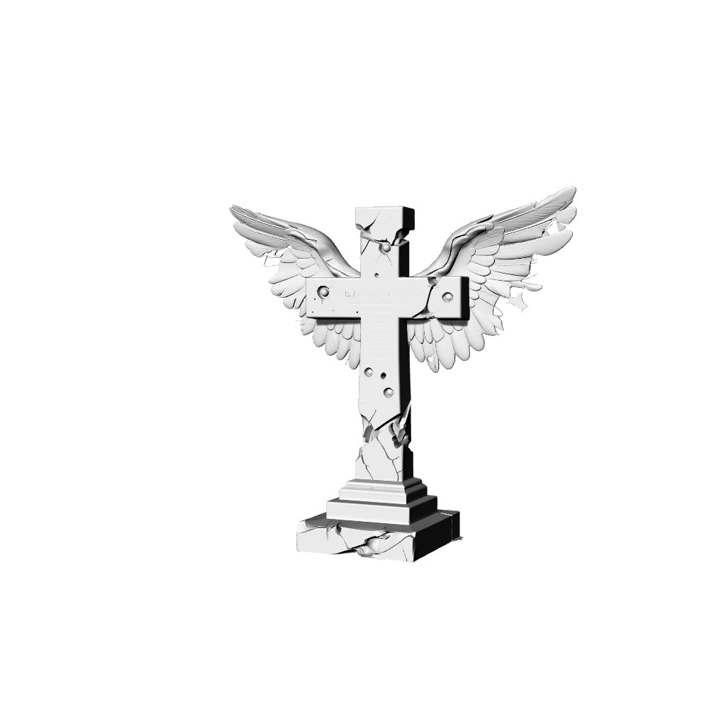 MRY-SFW LYTS265 Damaged Worn Angel Statue 3D Printed Mini Sculpture, Doomsday Ruin Scene Diorama Model