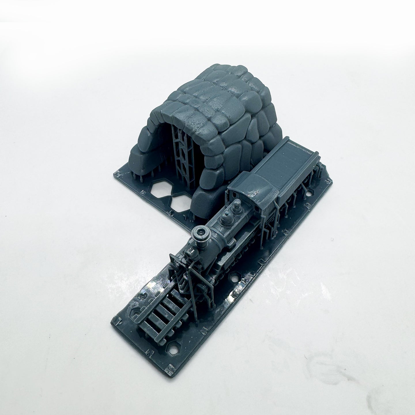 MRY-SFW LYTS142 3D Printed Steam Locomotive Stone Arch Tunnel Model - Train Scenery Diorama Kit HO Scale
