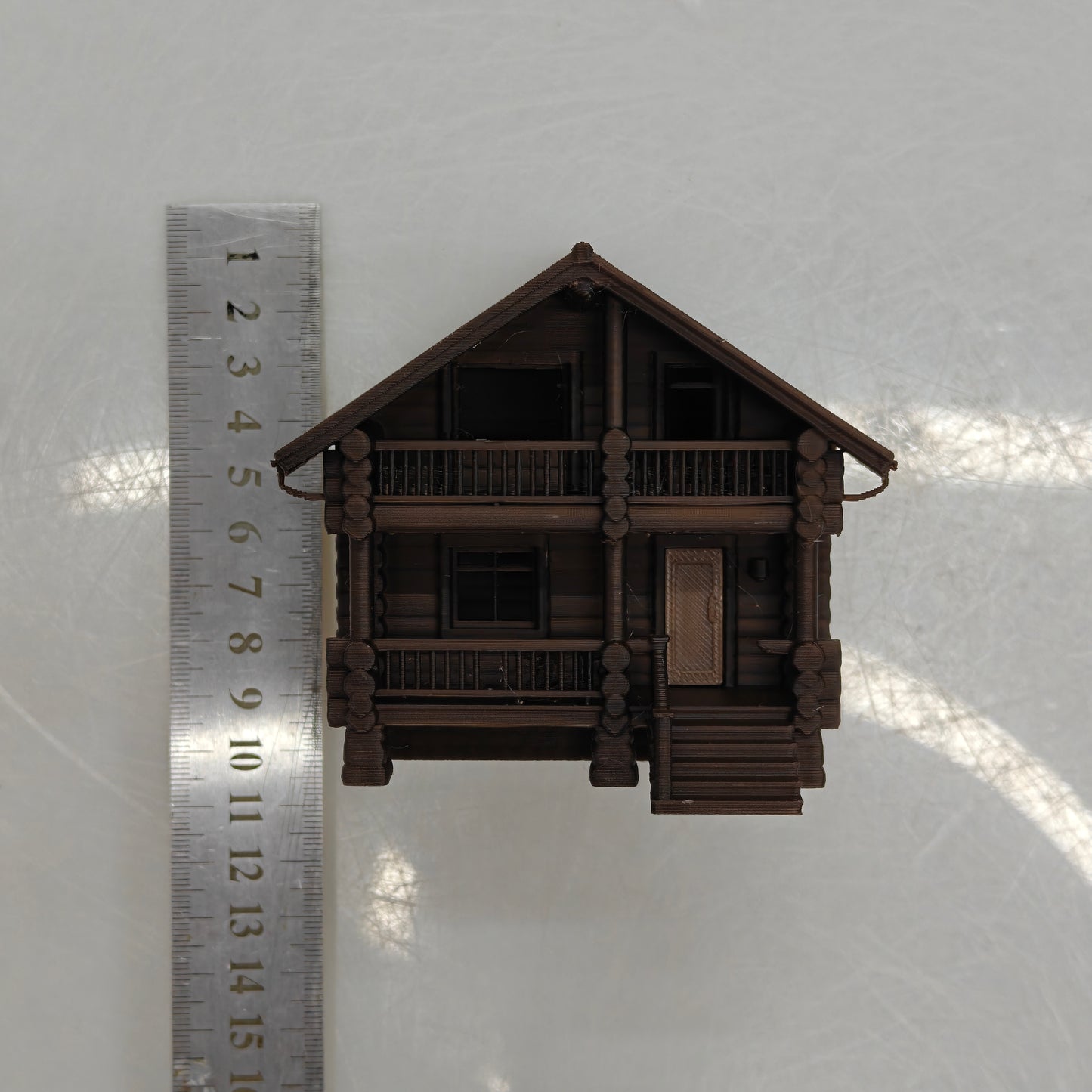 RHF0434 Small wooden house with stairs in the forest Desktop Ornament Sand Table Architecture Architectural Model Miniature House Small-scale Landscaping