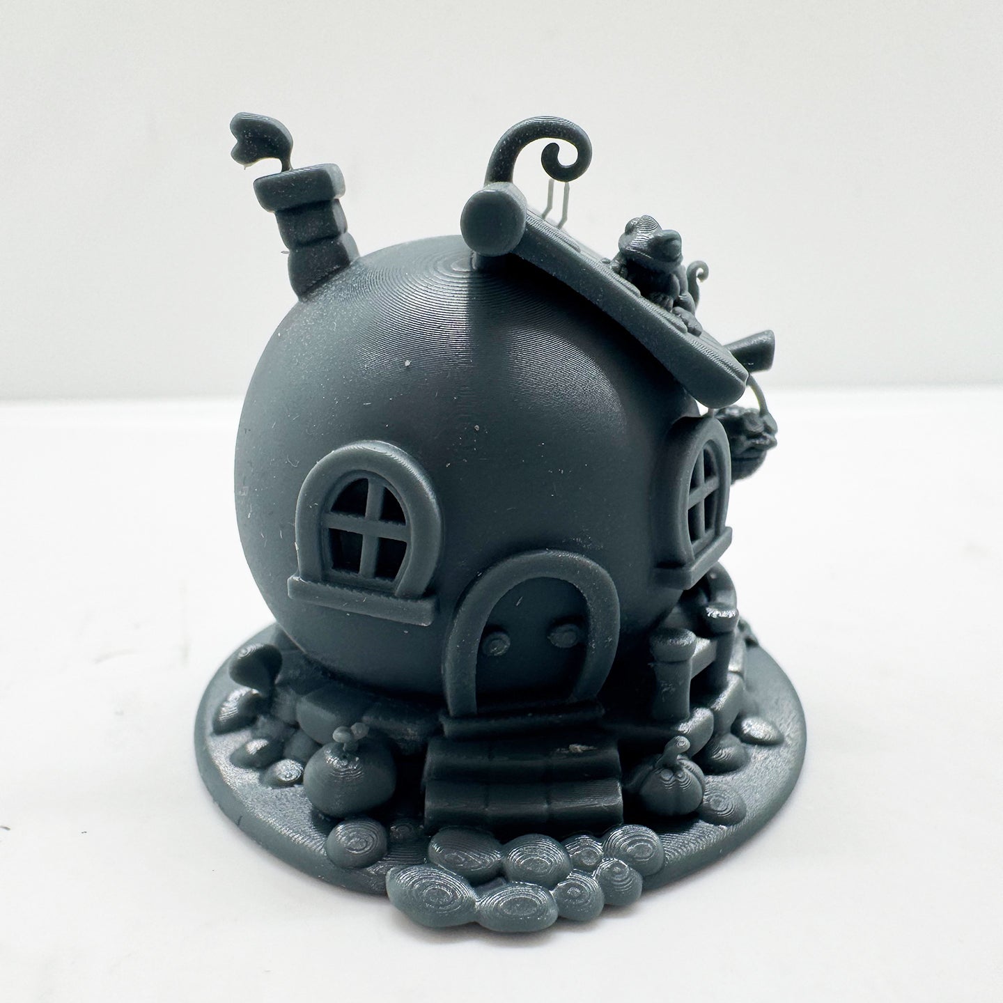 LYTS178 3D Printed Pomelo-Shaped Fairy House - Whimsical Fantasy Style Miniature Scene Decoration