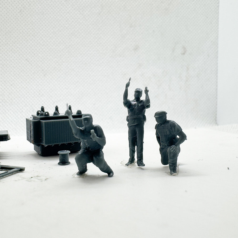 Yao's Studio LYTS075 Diorama 3D Railway Train Scene Railway Maintenance Equipment Set