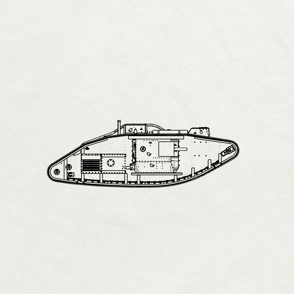 SSMODEL 372 Military Model Kit Great Britain Machine Mark V, Male Heavy Tanks