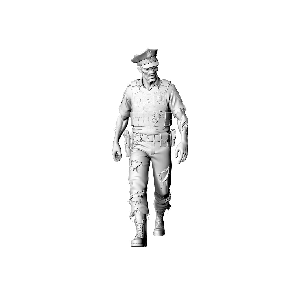 MRY-SFW LYGR309 3D Printed Police Station Zombie Figures Set - Patrol SWAT Female Officer Detective Auxiliary Police Unpainted Model Kit