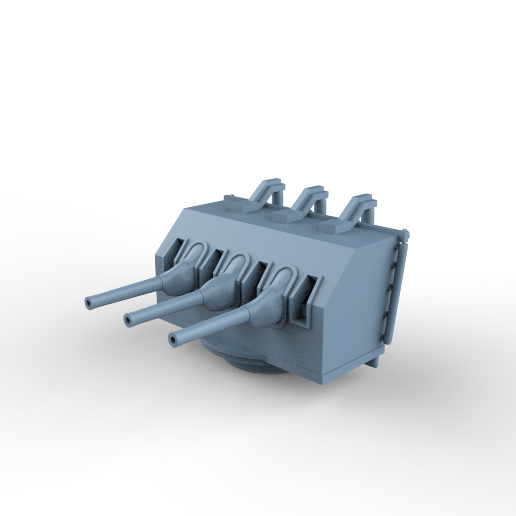 Yao's Studio LYCG391 Model Upgrade Parts 102mm Triple Turret With A Gun Caliber Of 45 Calibers