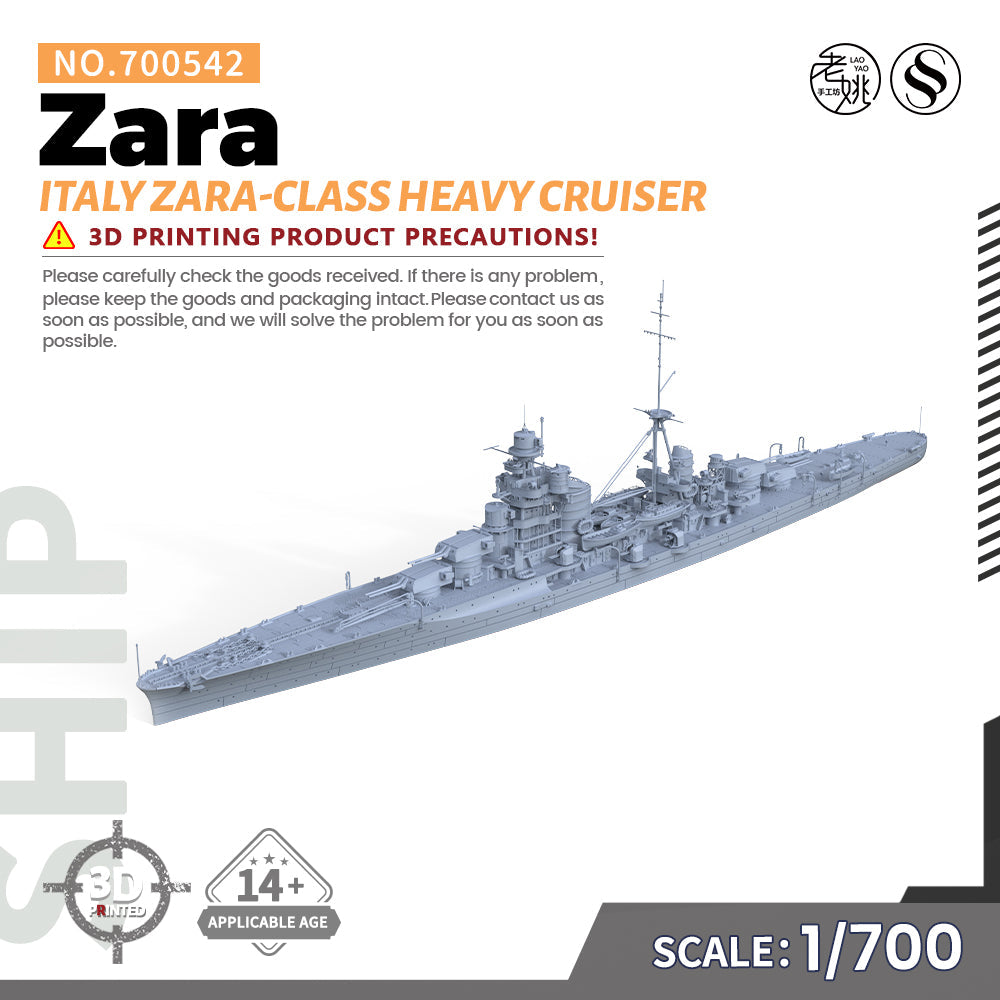 SSMODEL 542S Military Warship Model Kit Italy Navy Zara Class Heavy Cruiser Zara