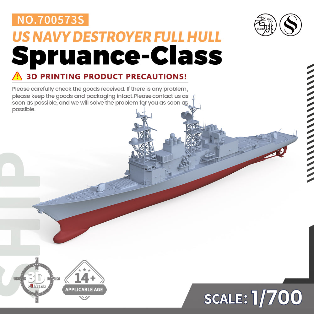 SSMODEL 573S Military Warship Model Kit US Navy Spruance Class Destroyer