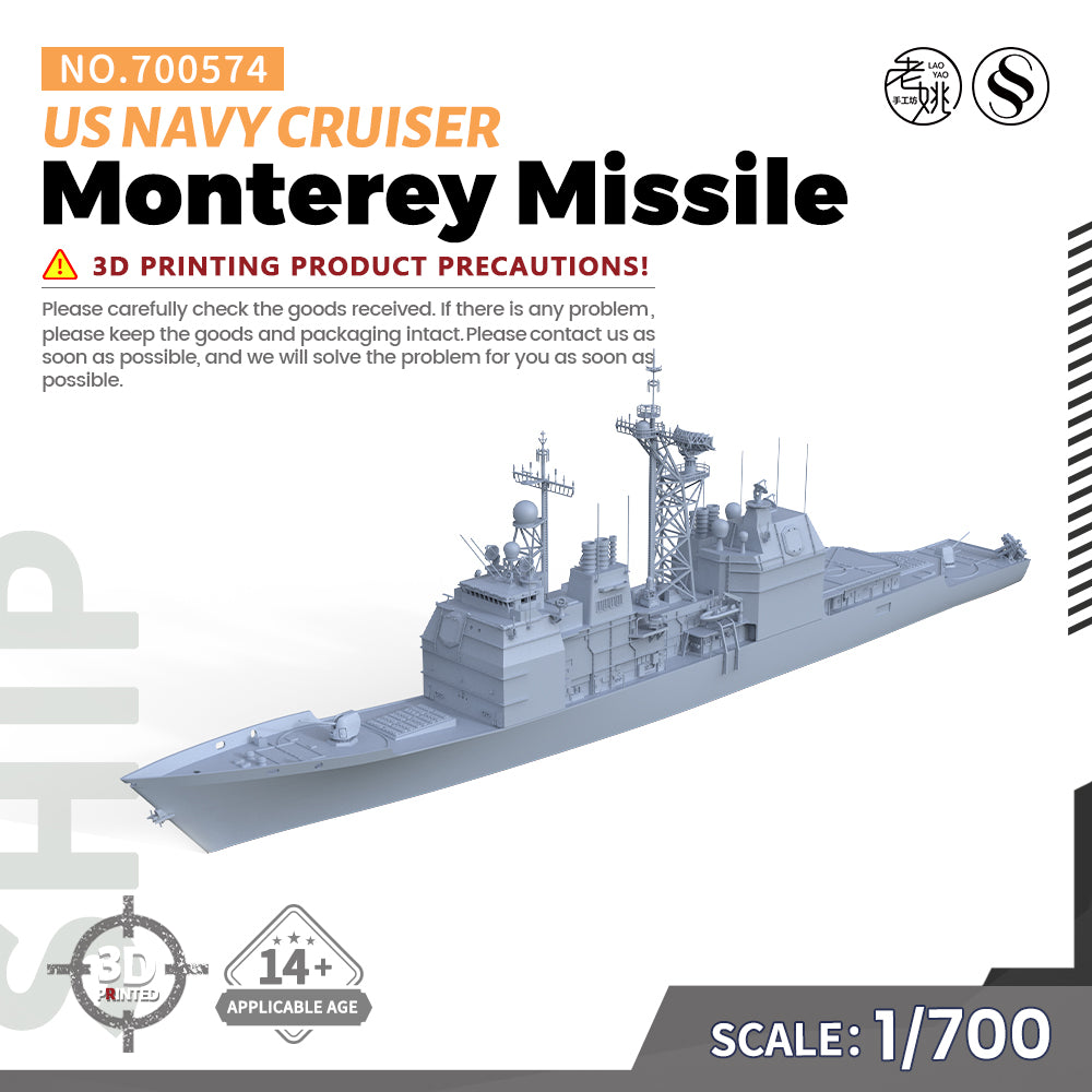 SSMODEL 574 Military Warship Model Kit US Navy Monterey Missile Cruiser