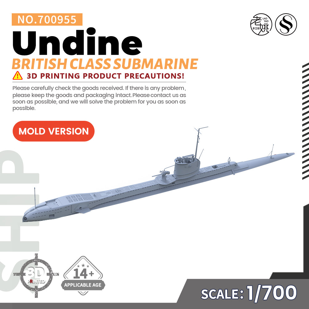SSMODEL 955 Military Warship Model Kit British Undine Class Submarine