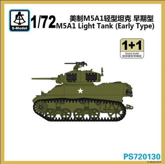S-model PS720130 1/72 Scale M5A1 Light Tank ¡ꡧEarly Type¡ê? 1+1 Quick Build 2019