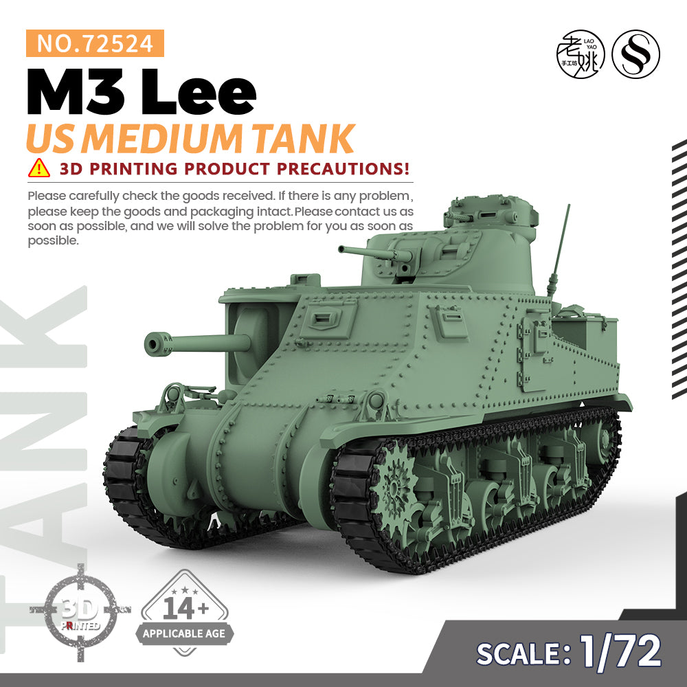 SSMODEL 524 Military Armoured Model Kit US M3 Lee Medium Tank