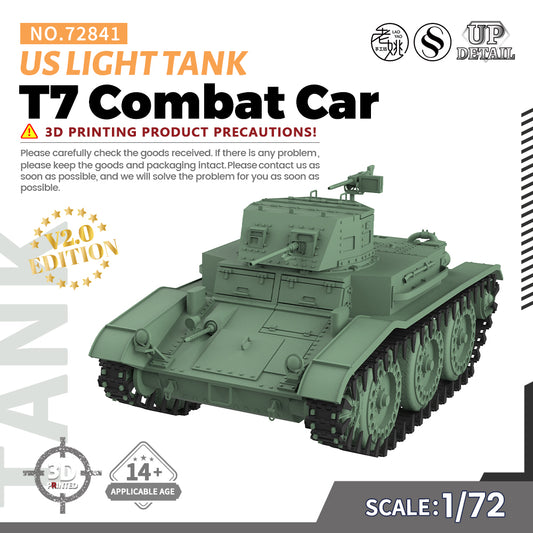 SSMODEL 841 Military Model Kit US T7 Combat Car Light Tank