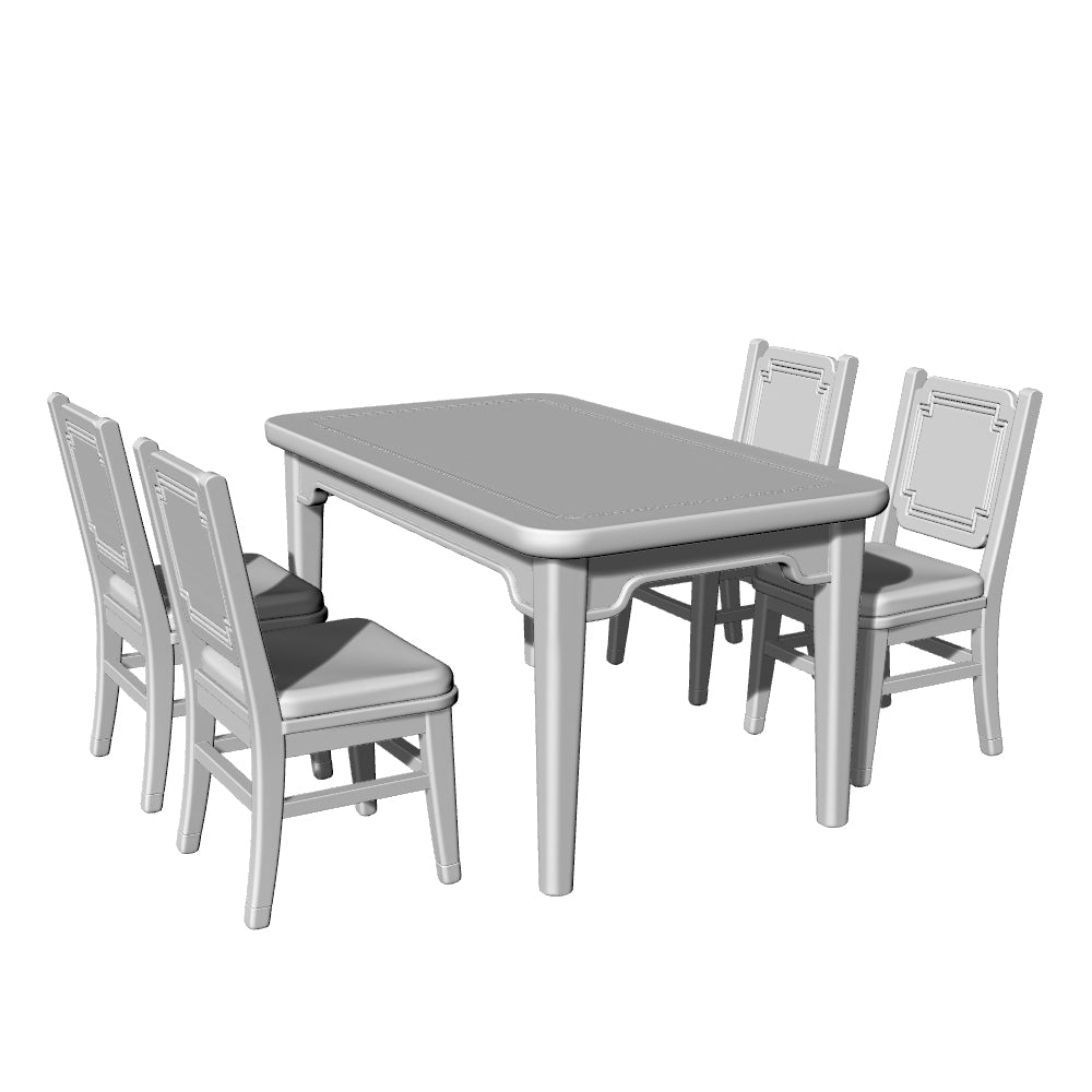 MRY-SFW LYTS637 3D Printed Retro Hong Kong Style Furniture Set, Unpainted White Model, Miniature Scene Ornaments