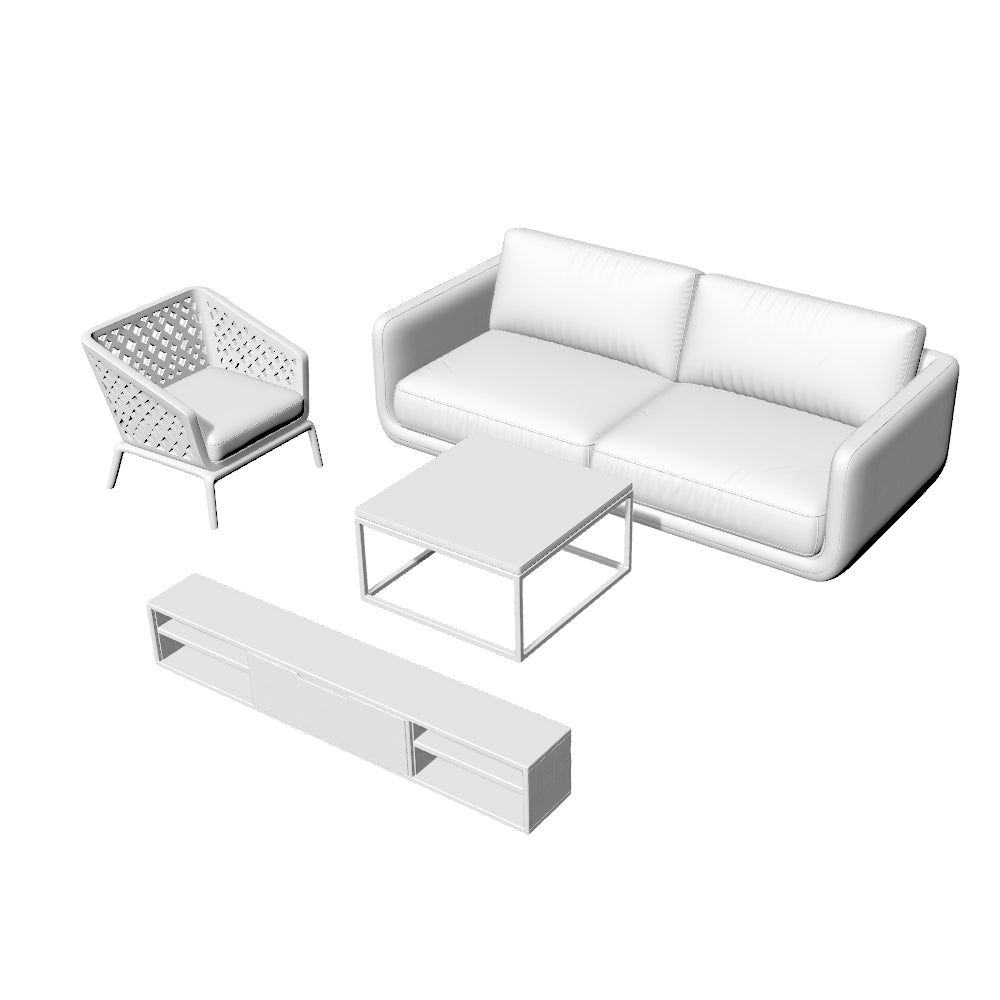 MRY-SFW LYTS561 3D Printed French Cream Style Living Room Furniture Set, Unpainted White Resin, Miniature Dollhouse Diorama Accessories