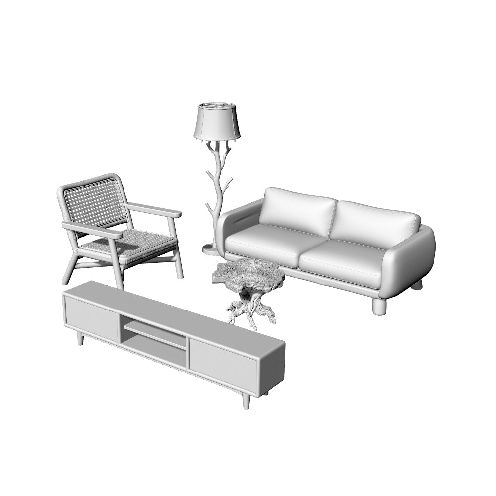 MRY-SFW LYTS568 3D Printed Unpainted Forest Living Room Set, Miniature Diorama Accessories