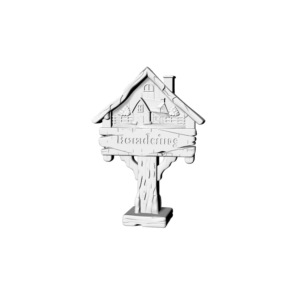 MRY-SFW LYTS602 3D Printed Unpainted White Resin, Farmhouse Estate Style Wooden Sign, Miniature Rustic Yard Diorama Decor