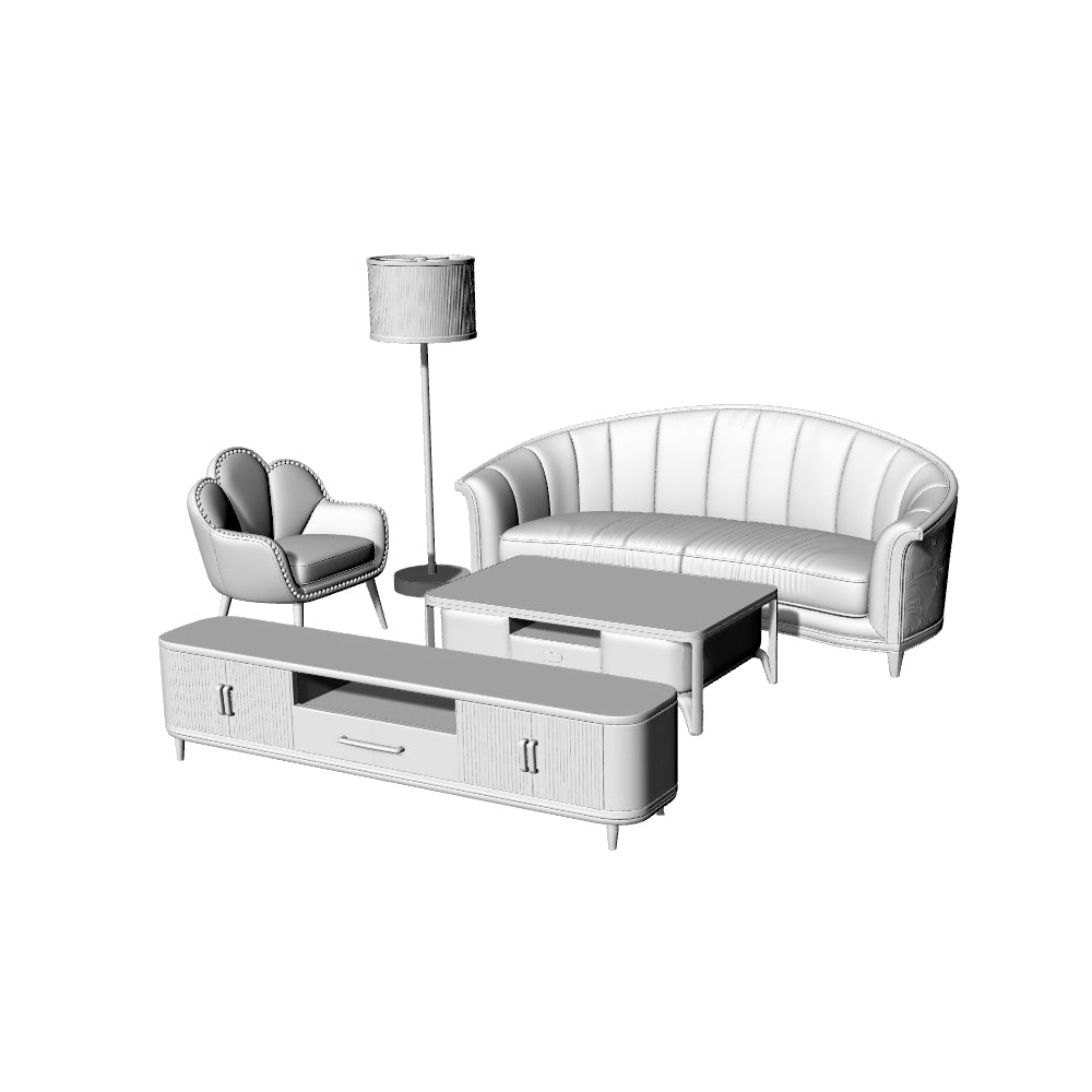 MRY-SFW LYTS567 3D Printed Unpainted Luxe Living Room Set, Miniature Diorama Accessories