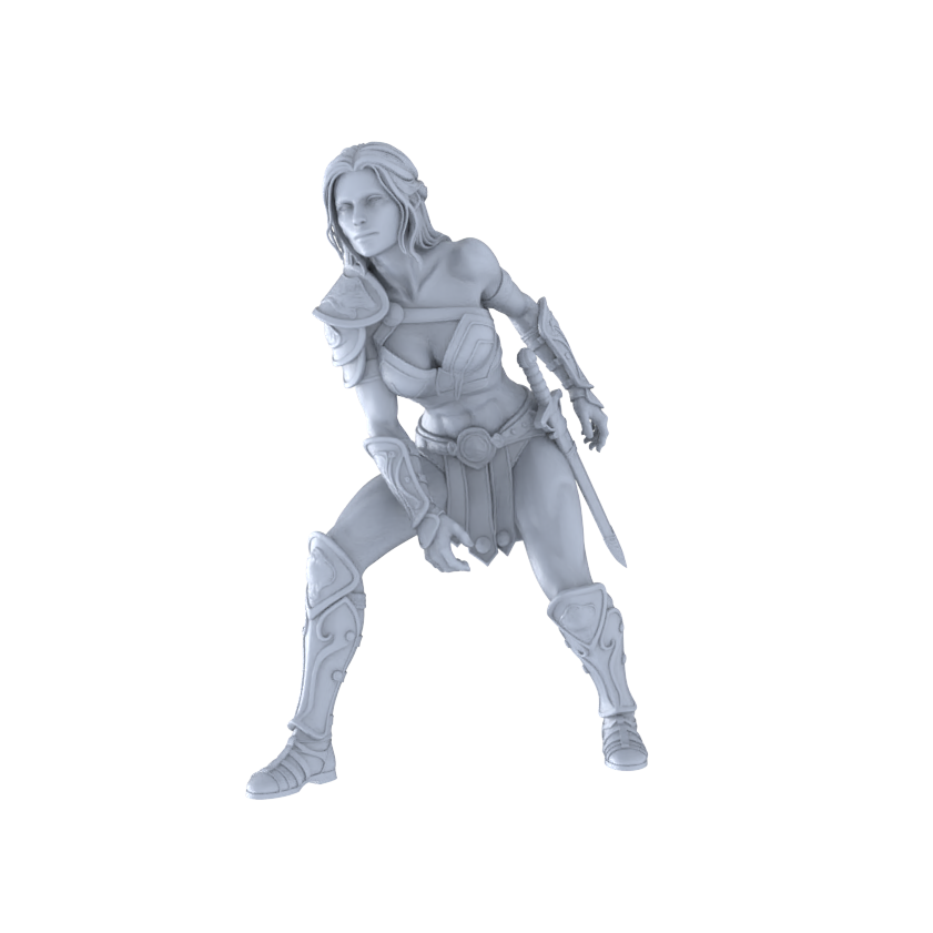 Yao's Studio LYTR261 Female Warrior Resin Miniature Model 6-Figure Set, Unpainted Combat Pose Figures, DIY Painting Scene Decoration Miniatures Diorama Resin Figures