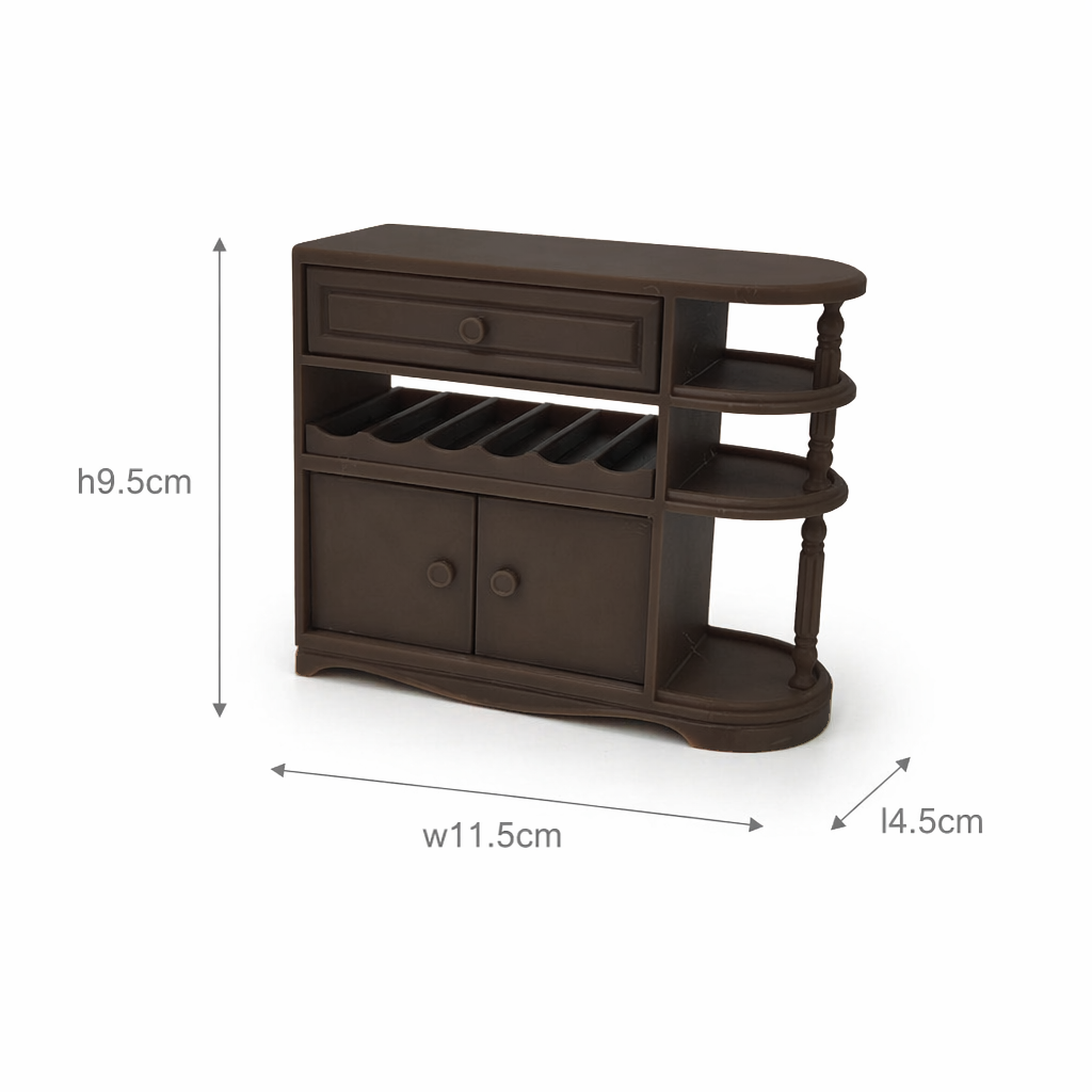 RHF0539A American-style vintage bar cabinet Desktop Decorations Dollhouse Furniture Mini Bar Scene Furniture Vintage Furniture Mini Bar Counter and Wine Cabinet
