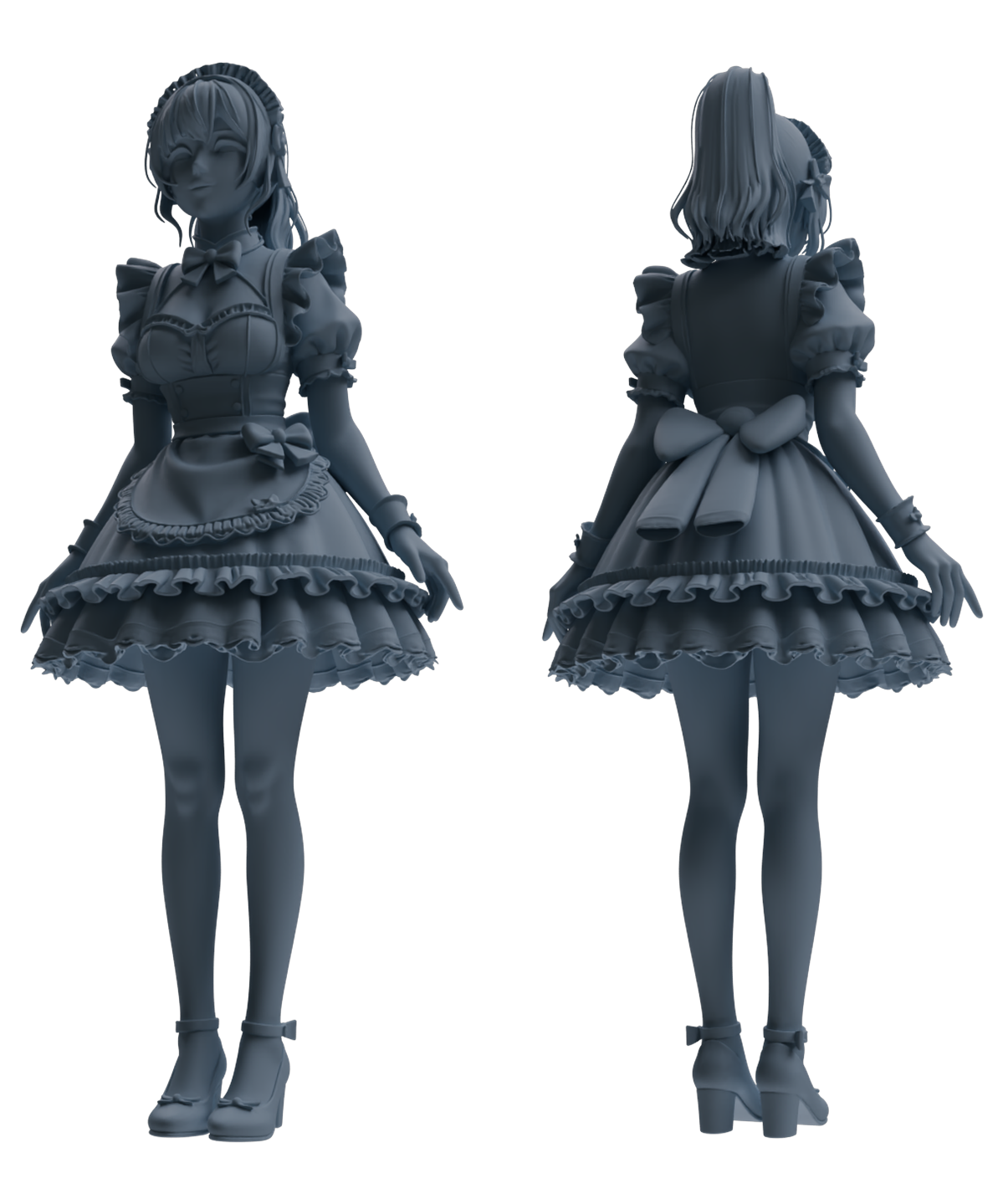 MRY-SFW LYTR877 Multi-pose Maid Girl Figure Modern Model 3 pcs