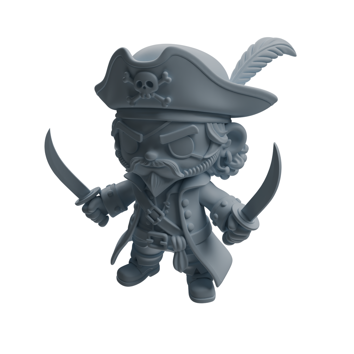 MRY-SFW LYTR1091 Multi-pose Chibi Pirate Character Modern Model 4 pcs