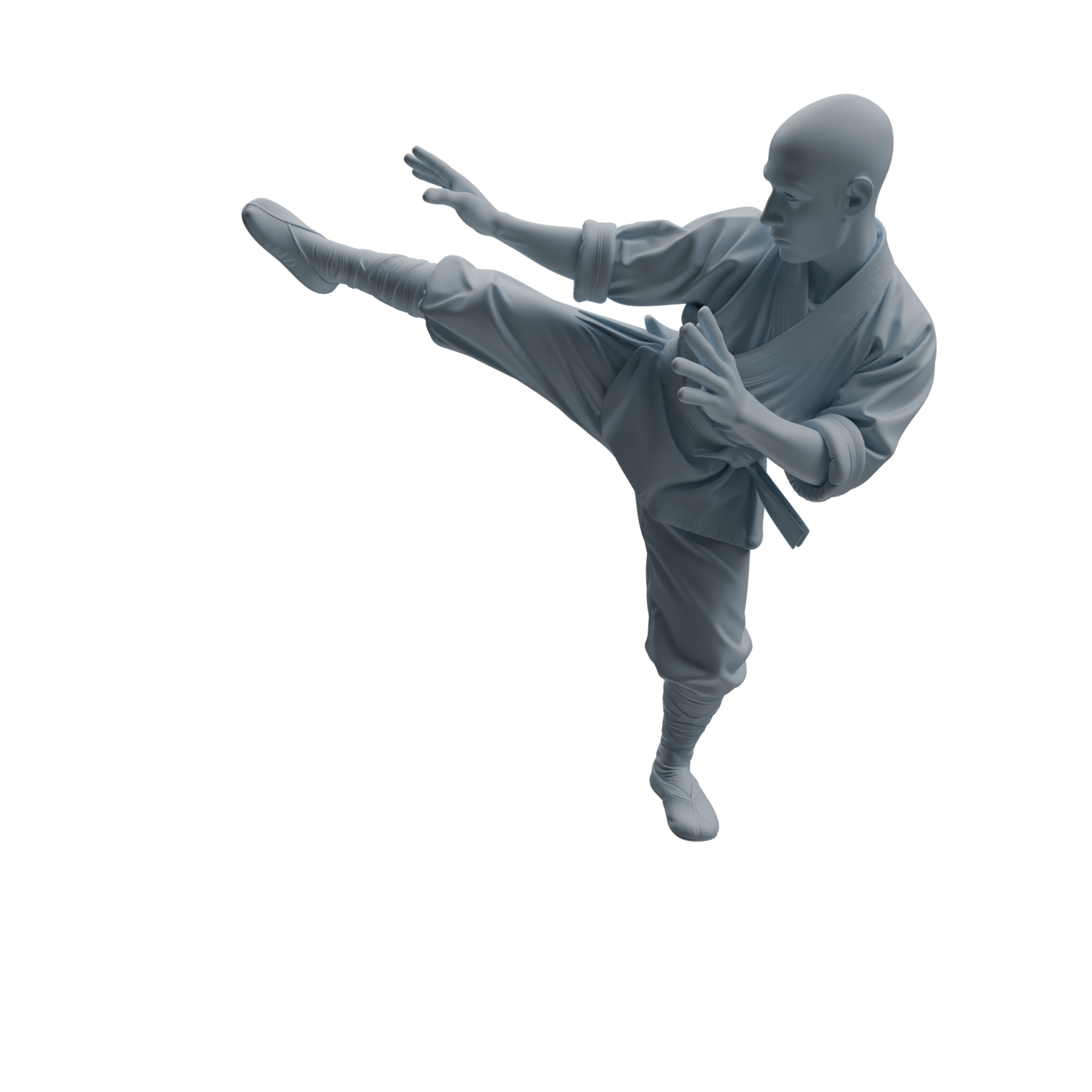 MRY-SFW LYTR1074 Kung Fu Kicking Monk Character Modern Model 4 pcs