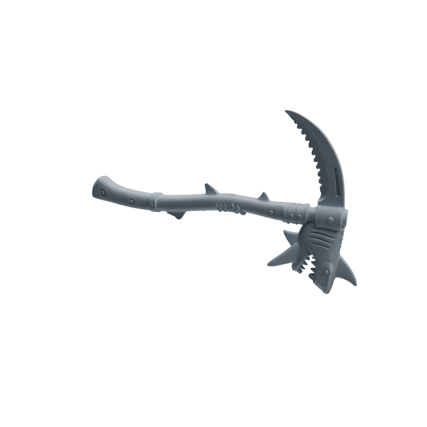 MRY-SFW LYGS433 Feather Flame Spear and Shark Tooth Scythe Weapon Modern Model 4 pcs