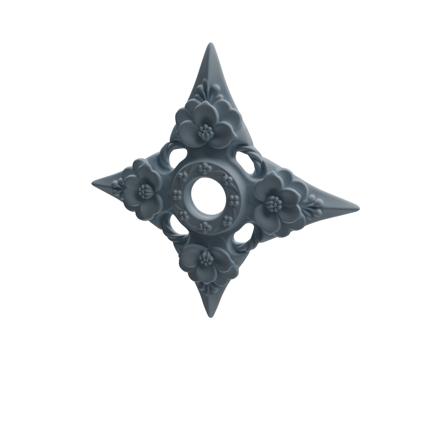 MRY-SFW LYGS448 Floral Pattern Shuriken Modern Model 4 pcs