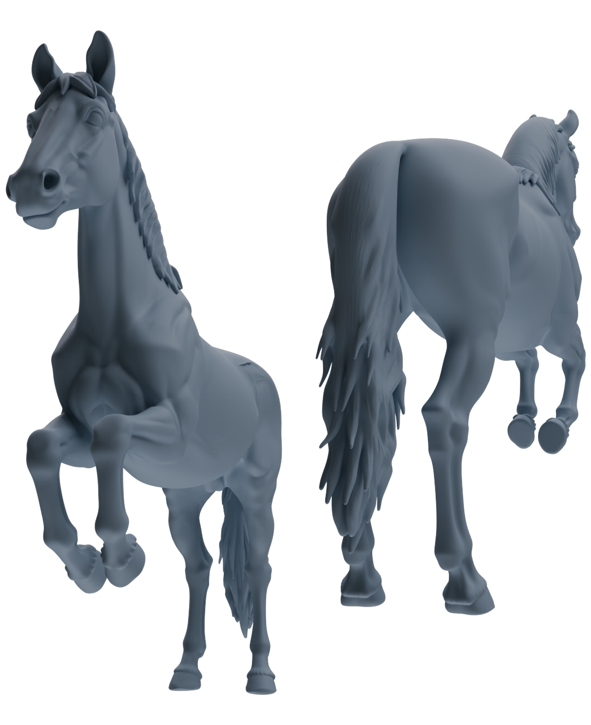 MRY-SFW LYTR843 Farm Horse Pose Model 4 pcs Miniature Car Diorama Figures Scene Props Accessories Resin