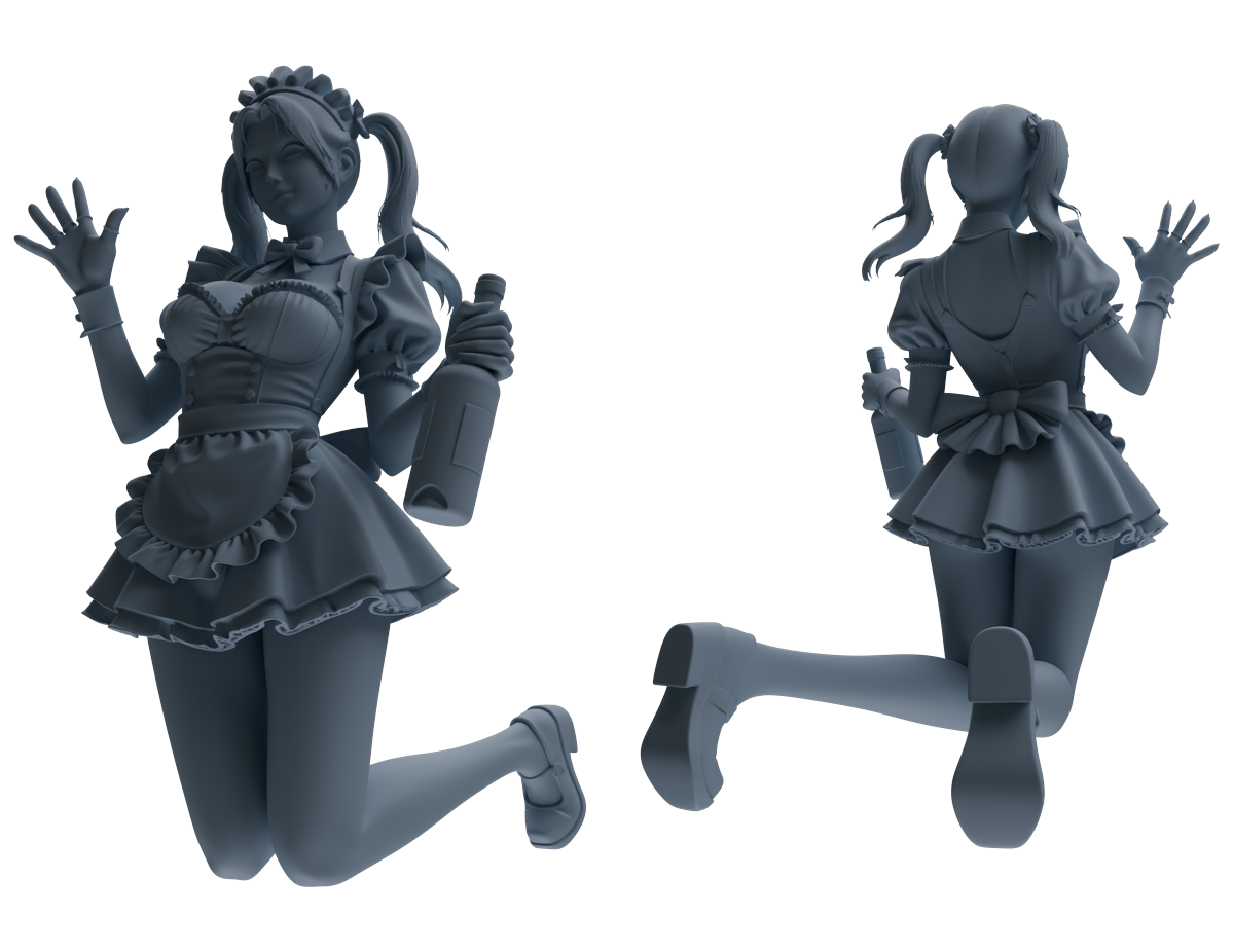 MRY-SFW LYTR875 Multi-scene Maid Girl Figure Modern Model 4 pcs
