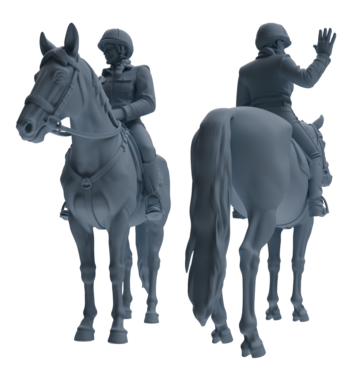 MRY-SFW LYTR911 Cowgirl with Horse Modern Model 4 pcs
