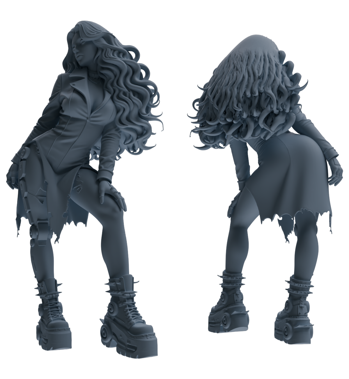 MRY-SFW LYTR867 Cyber Modified Woman Figure Modern Model 4 pcs
