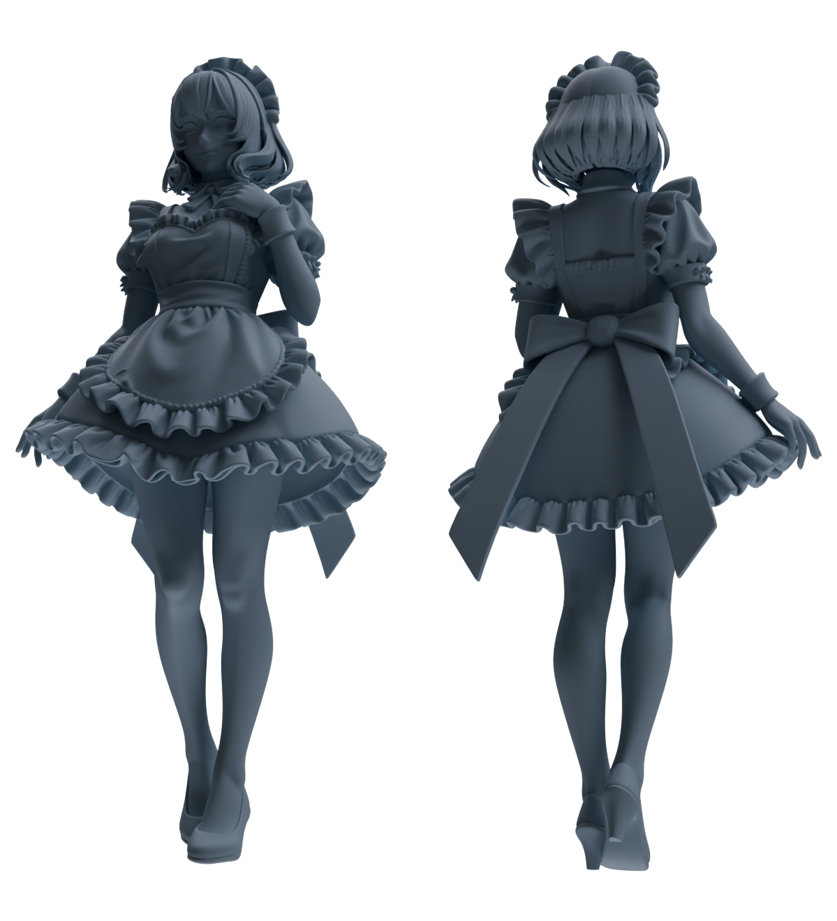 MRY-SFW LYTR876 Maid Uniform Girl Figure Modern Model 4 pcs