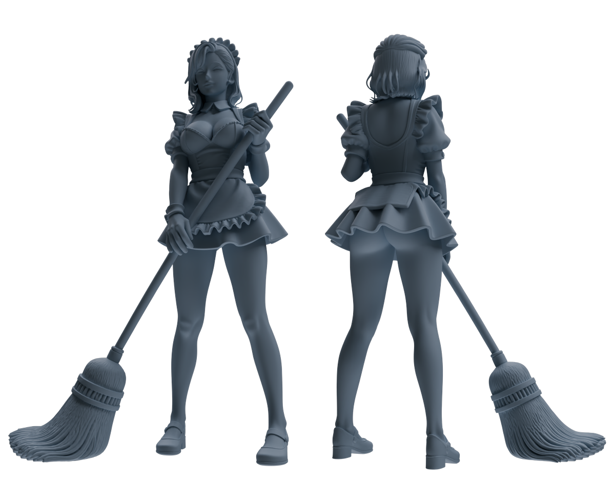 MRY-SFW LYTR851 Maid Outfit Figure Modern Model 4 pcs Miniature Car Diorama Figures Scene Props Accessories Resin