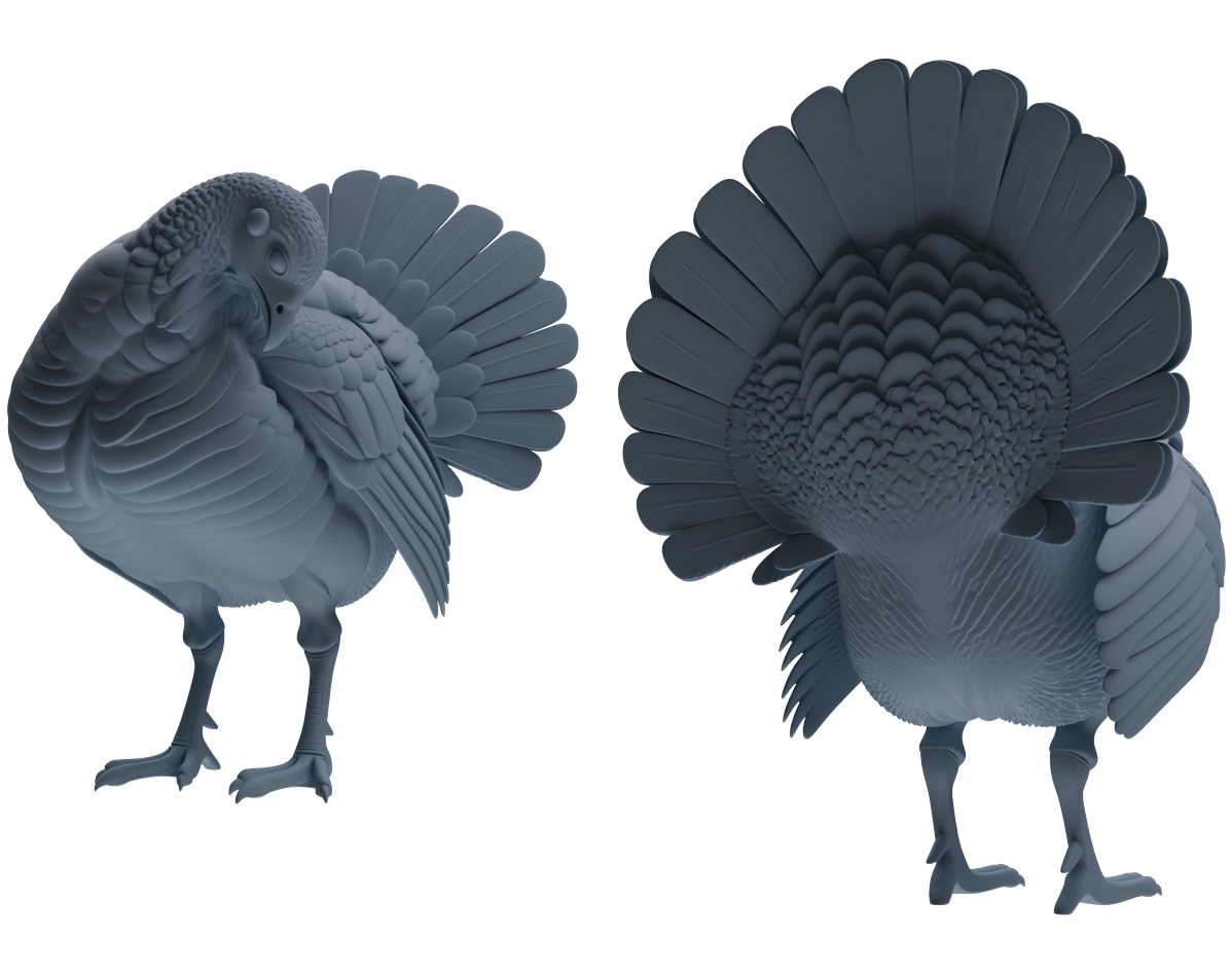 MRY-SFW LYTR840 Turkey Pose Model 4 pcs Miniature Car Diorama Figures Scene Props Accessories Resin