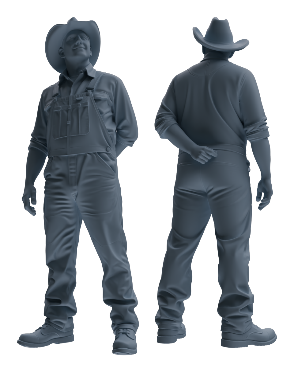 MRY-SFW LYTR917 Farm Worker Man Multi-pose Modern Model 4 pcs