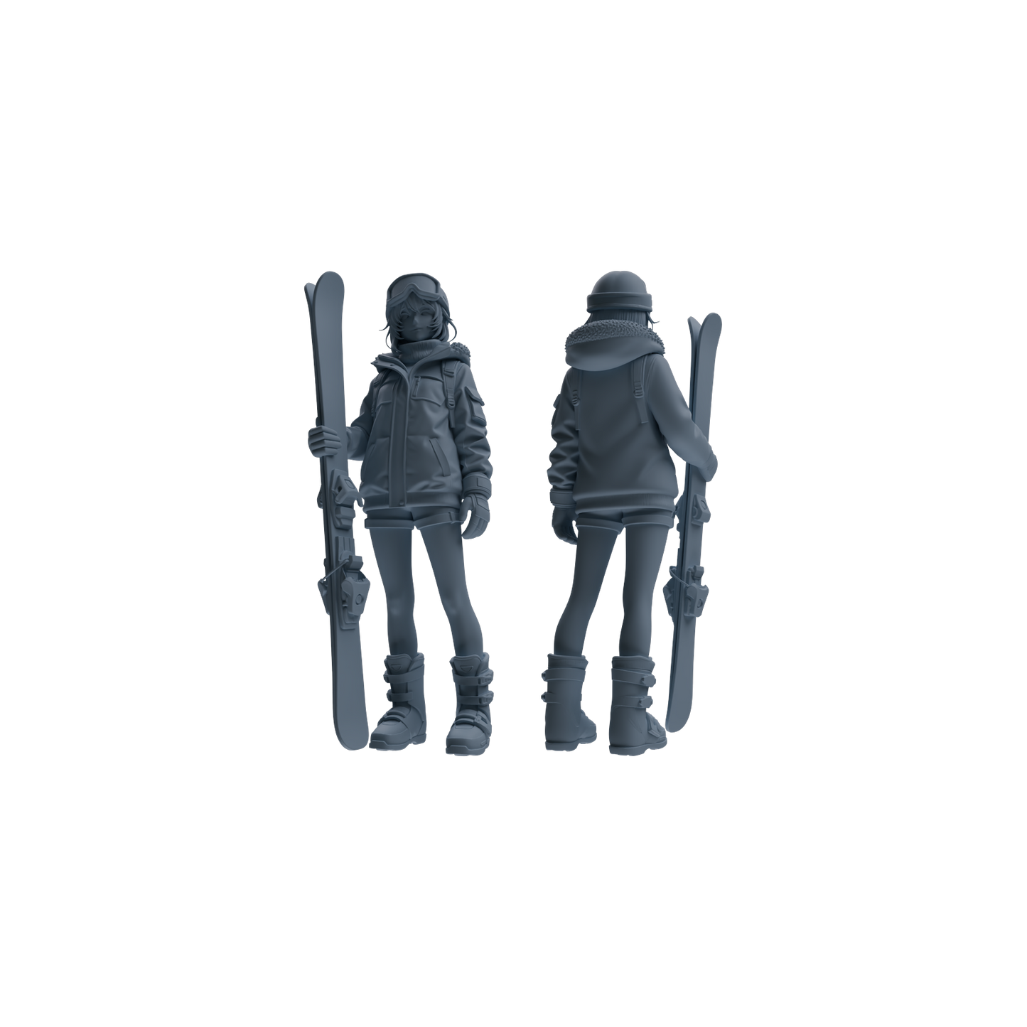 MRY-SFW LYTR789 Ski Sports Figure Modern Model 4 pcs Miniature Car Diorama Figures Scene Props Accessories Resin