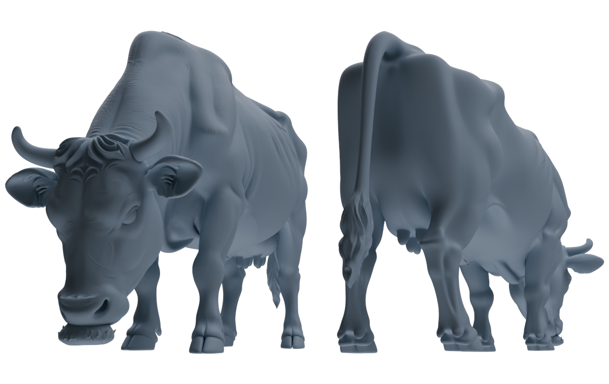 MRY-SFW LYTR837 Bullfight Pose Cattle Model 4 pcs Miniature Car Diorama Figures Scene Props Accessories Resin