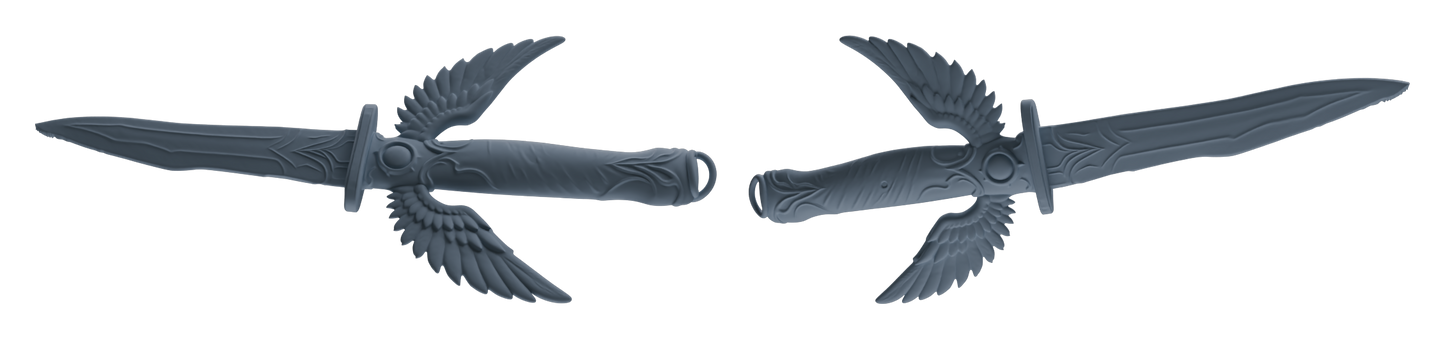 MRY-SFW LYGS398 Wing Shaped Dagger Weapon Modern Model 5 pcs