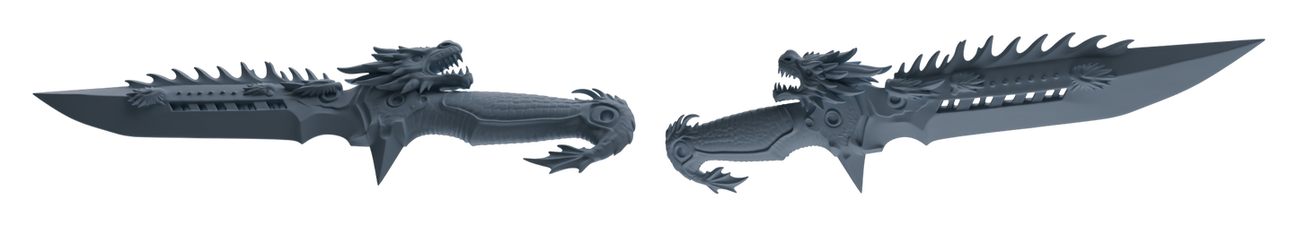 MRY-SFW LYGS400 Dragon Head Shaped Knife Weapon Modern Model 5 pcs